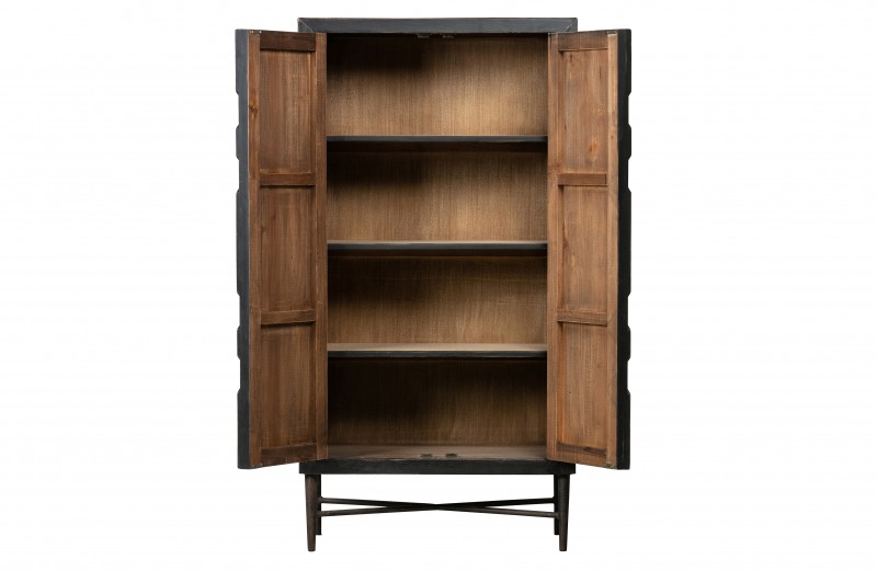 CABINET HEXA WOOD BLACK - CABINETS, SHELVES